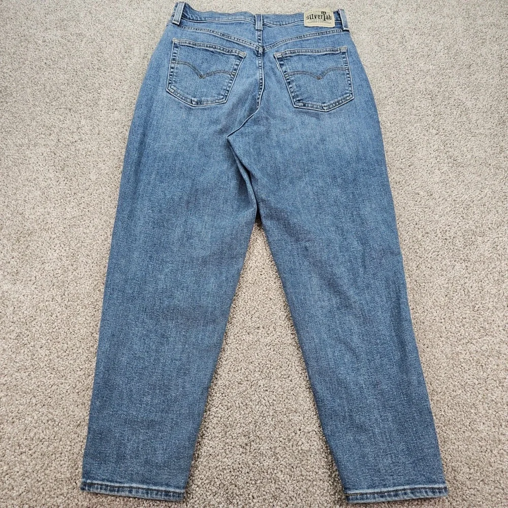 Levi's Silver Tab Mom‎ Jean Medium Wash Straight Leg Casual Denim Pants Size 31